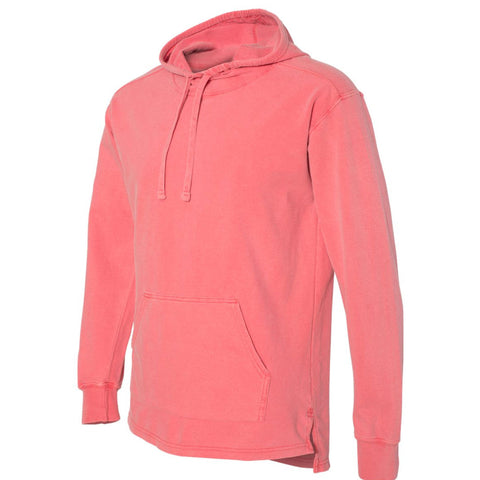 THE RHINO PIGMENT DYED HEAVY JERSEY PULL OVER HOODIE - FLAMINGO  Men's Knit T-Shirt By Robert James