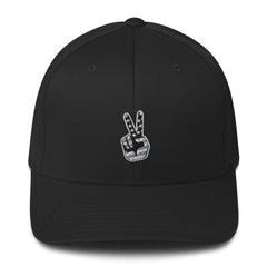 BLACK & WHITE / PEACE Structured Twill Cap