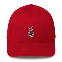 PEACE OUT BLACK // Fitted Twill Cap